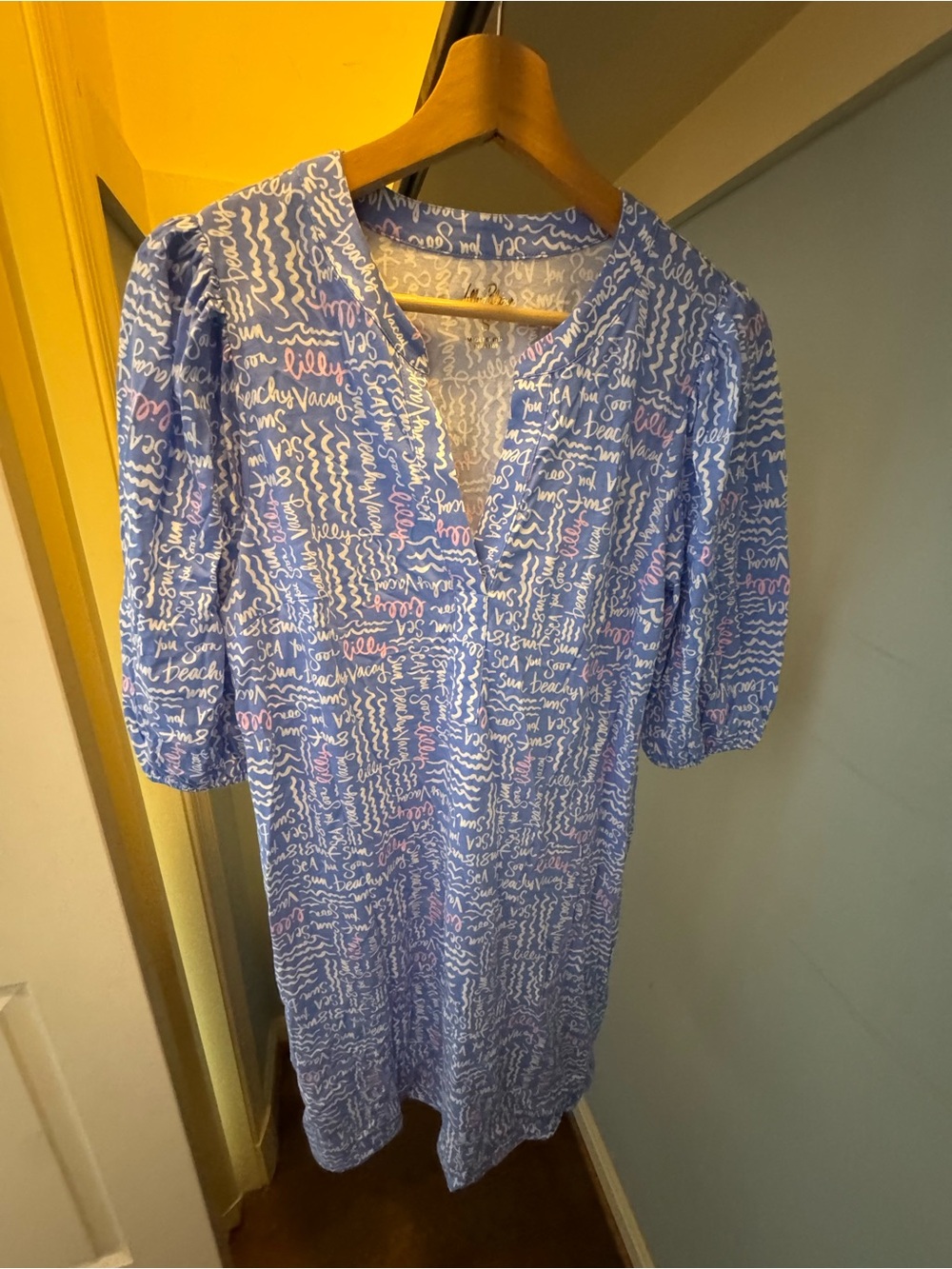 Lilly Pulitzer Sunwashed Blue Seacrets Colson -Print Midi Dress